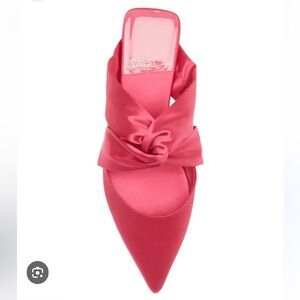 Jeffrey Campbell TIED DOWN KNOT MULE IN FUCHSIA SATIN new size 8